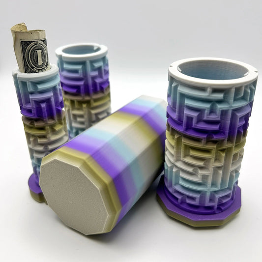 Mellow Vibes 3D Printed Nested Maze Puzzle Box (Matte/Chalky Texture) Made by Em 3D