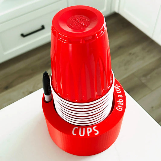 Reusable Cup Holder with Marker Slot (Write Names on Cups)