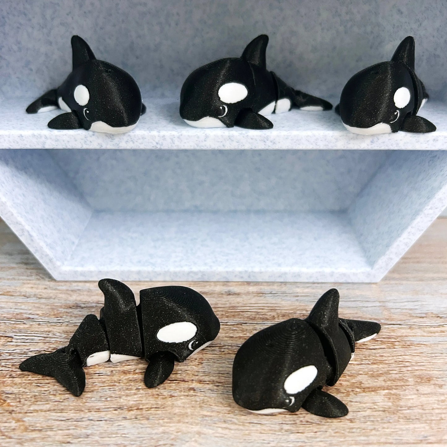 3D Ocean Orca Tiny Treasure - Individual Mini 3D Prints for Hexagon Shelf Display MadebyEm3D