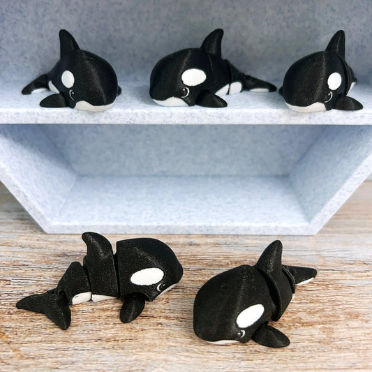 3D Ocean Orca Tiny Treasure - Individual Mini 3D Prints for Hexagon Shelf Display MadebyEm3D