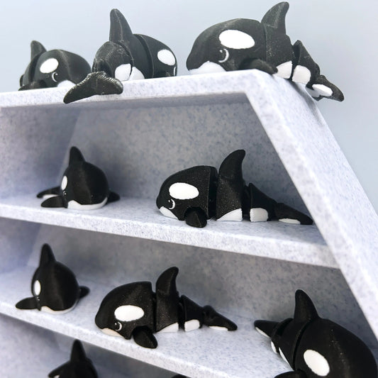 3D Ocean Orca Tiny Treasure - Individual Mini 3D Prints for Hexagon Shelf Display MadebyEm3D