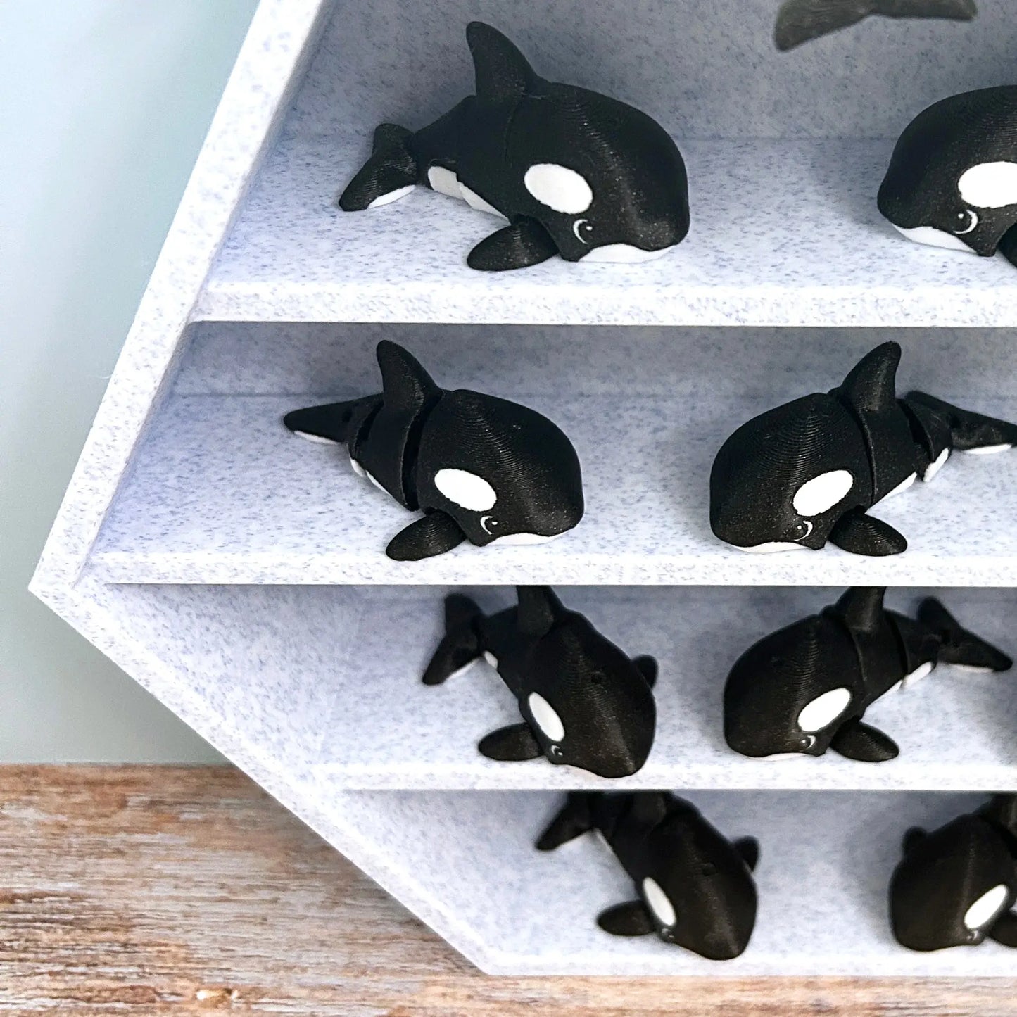 3D Ocean Orca Tiny Treasure - Individual Mini 3D Prints for Hexagon Shelf Display MadebyEm3D