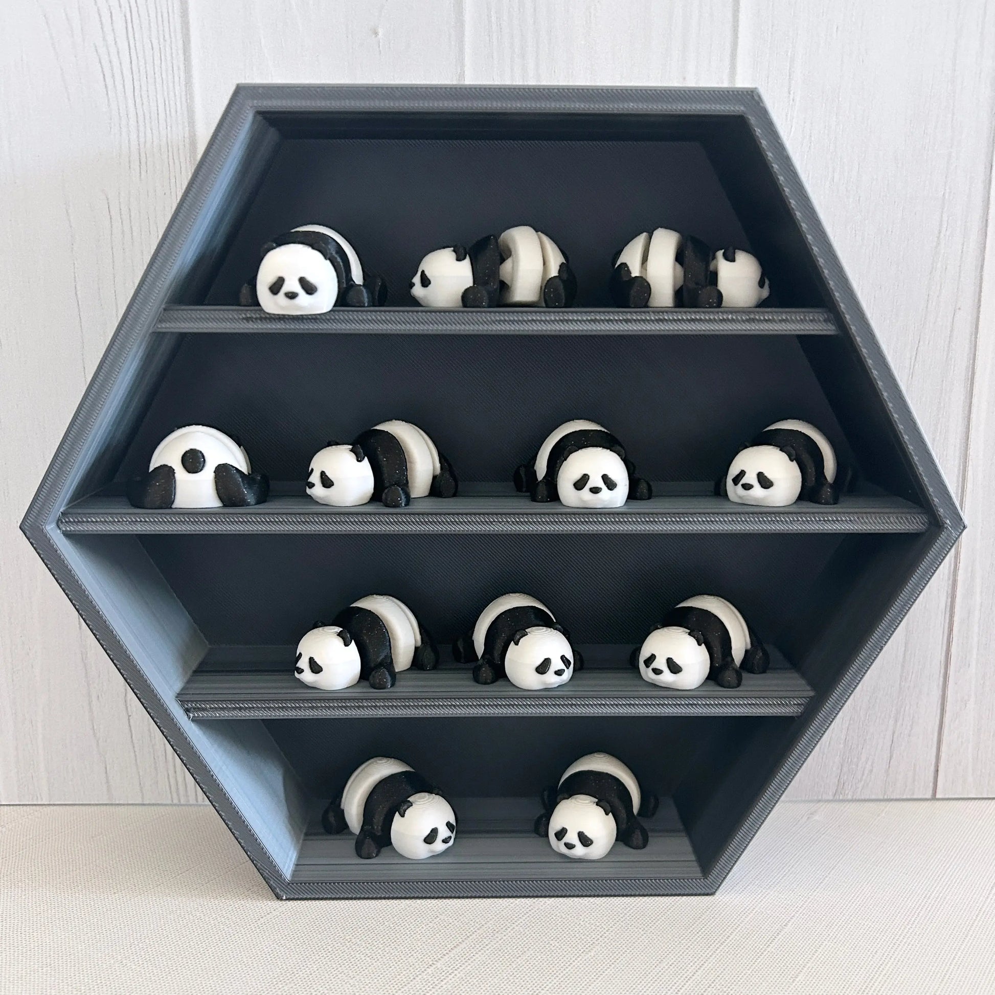 3D Panda Tiny Treasure – Individual Mini 3D Prints for Hexagon Shelf Display MadebyEm3D