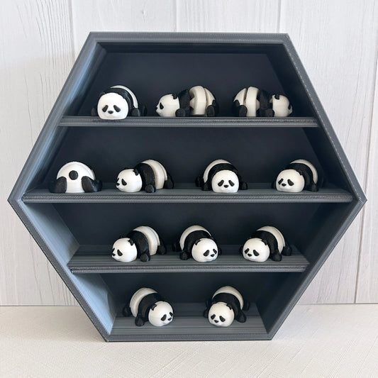 3D Panda Tiny Treasure – Individual Mini 3D Prints for Hexagon Shelf Display MadebyEm3D