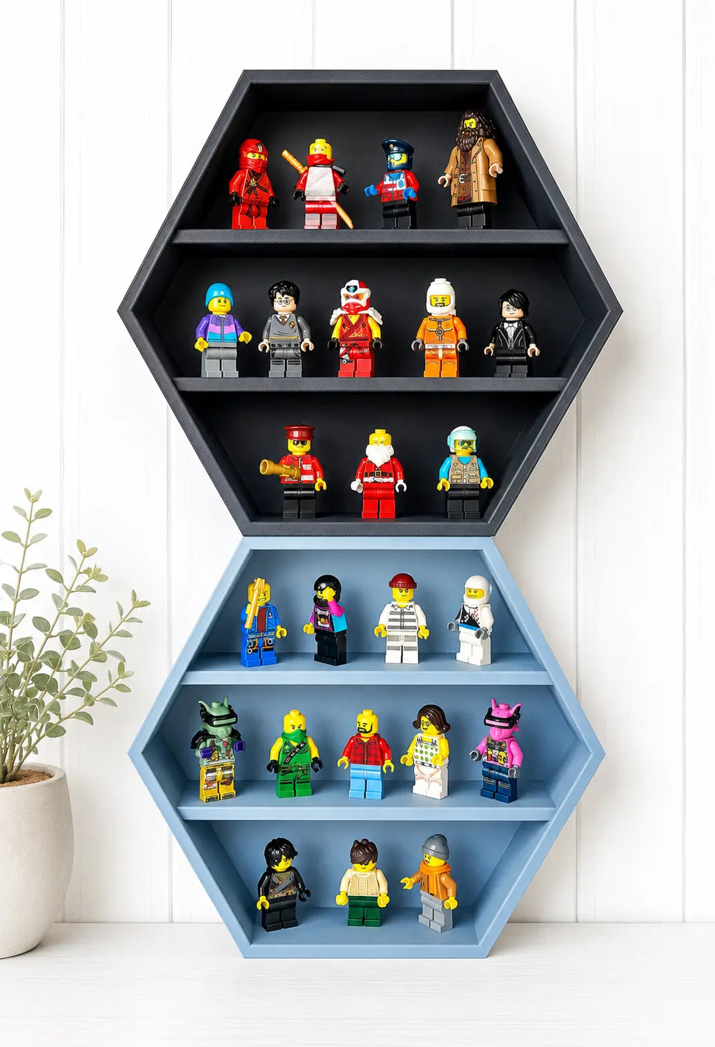 3D Printed Hexagon Wall Shelf for Mini Collectibles MadebyEm3D