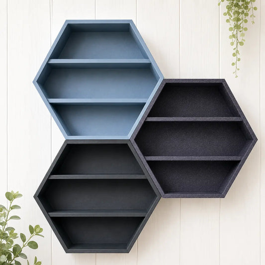 3D Printed Hexagon Wall Shelf for Mini Collectibles MadebyEm3D