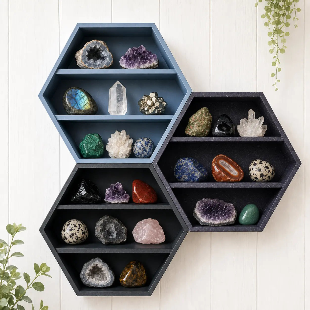 3D Printed Hexagon Wall Shelf for Mini Collectibles MadebyEm3D