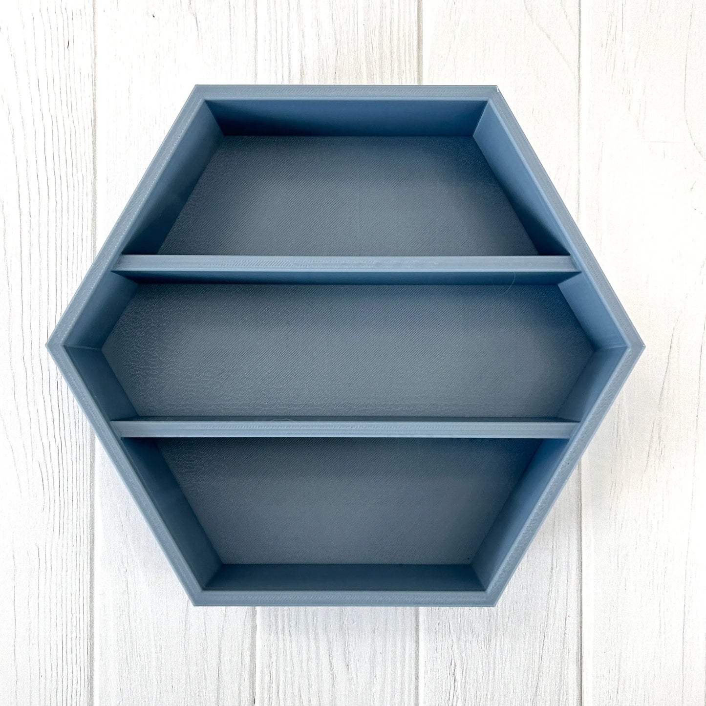 3D Printed Hexagon Wall Shelf for Small Collectibles (3D Printed, Fits 2.2") Made by Em 3D