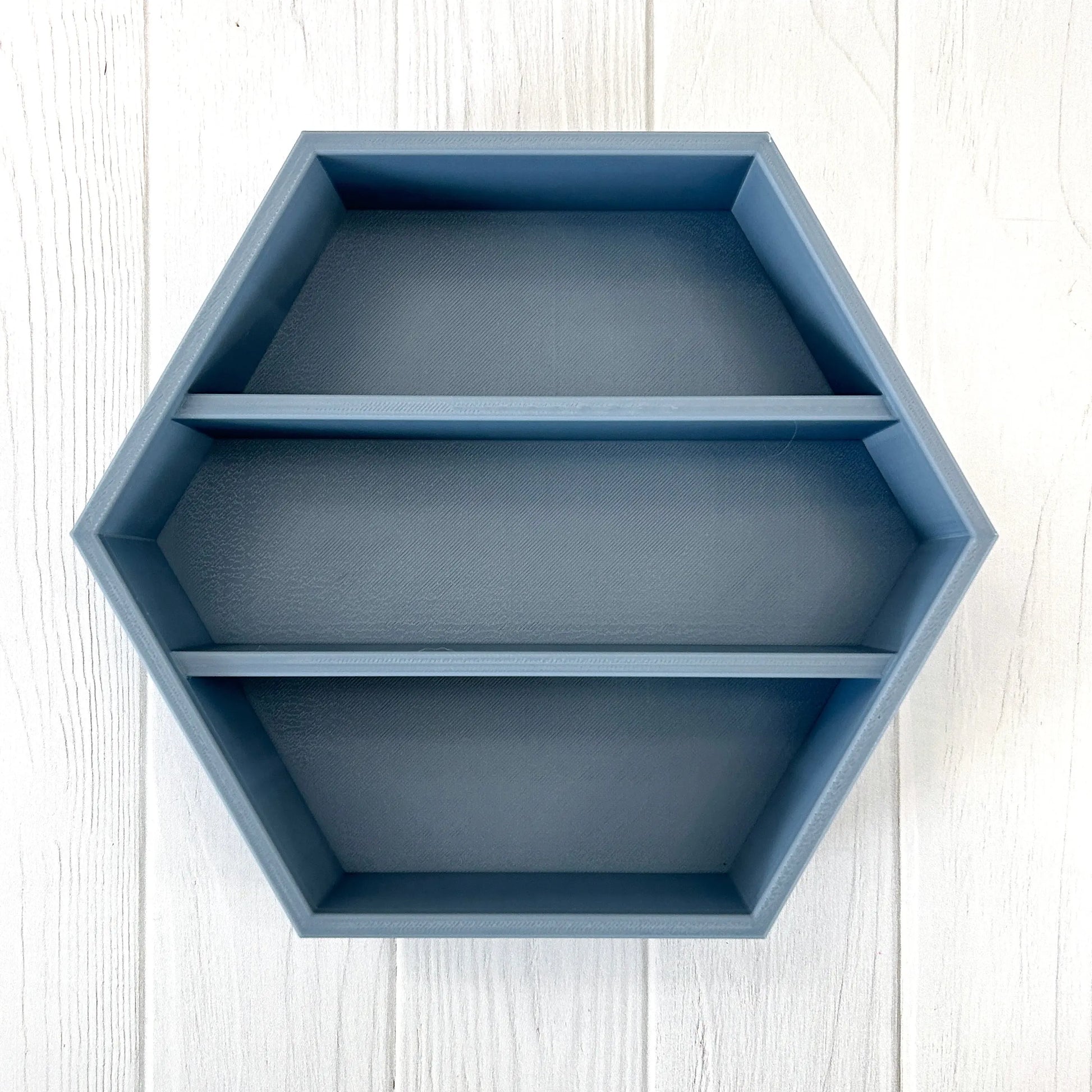 3D Printed Hexagon Wall Shelf for Small Collectibles (3D Printed, Fits 2.2") Made by Em 3D