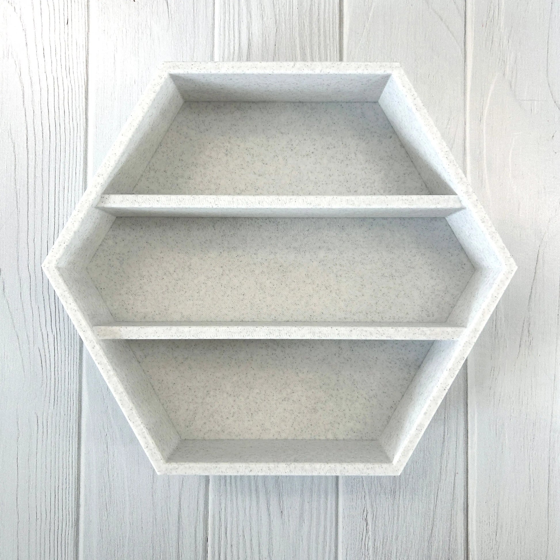 3D Printed Hexagon Wall Shelf for Small Collectibles (3D Printed, Fits 2.2") Made by Em 3D