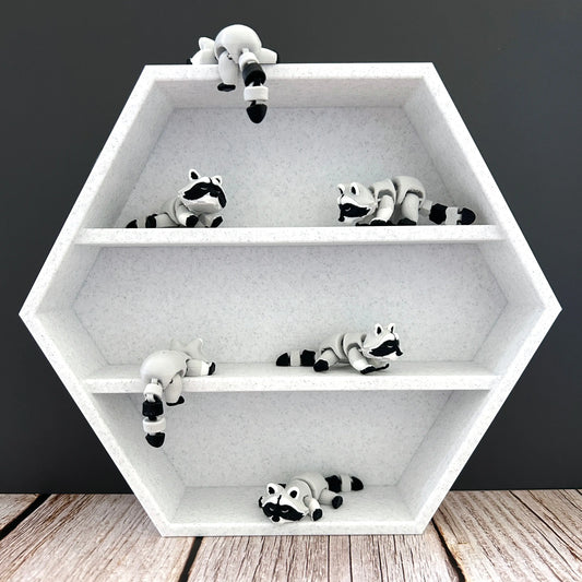 3D Raccoon Tiny Treasure – Individual Mini 3D Prints for Hexagon Shelf Display MadebyEm3D