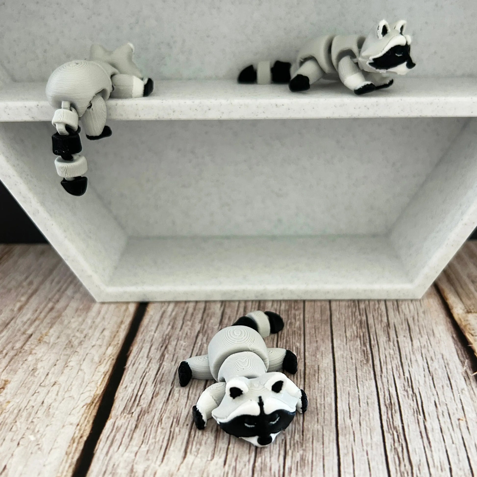 3D Raccoon Tiny Treasure – Individual Mini 3D Prints for Hexagon Shelf Display MadebyEm3D