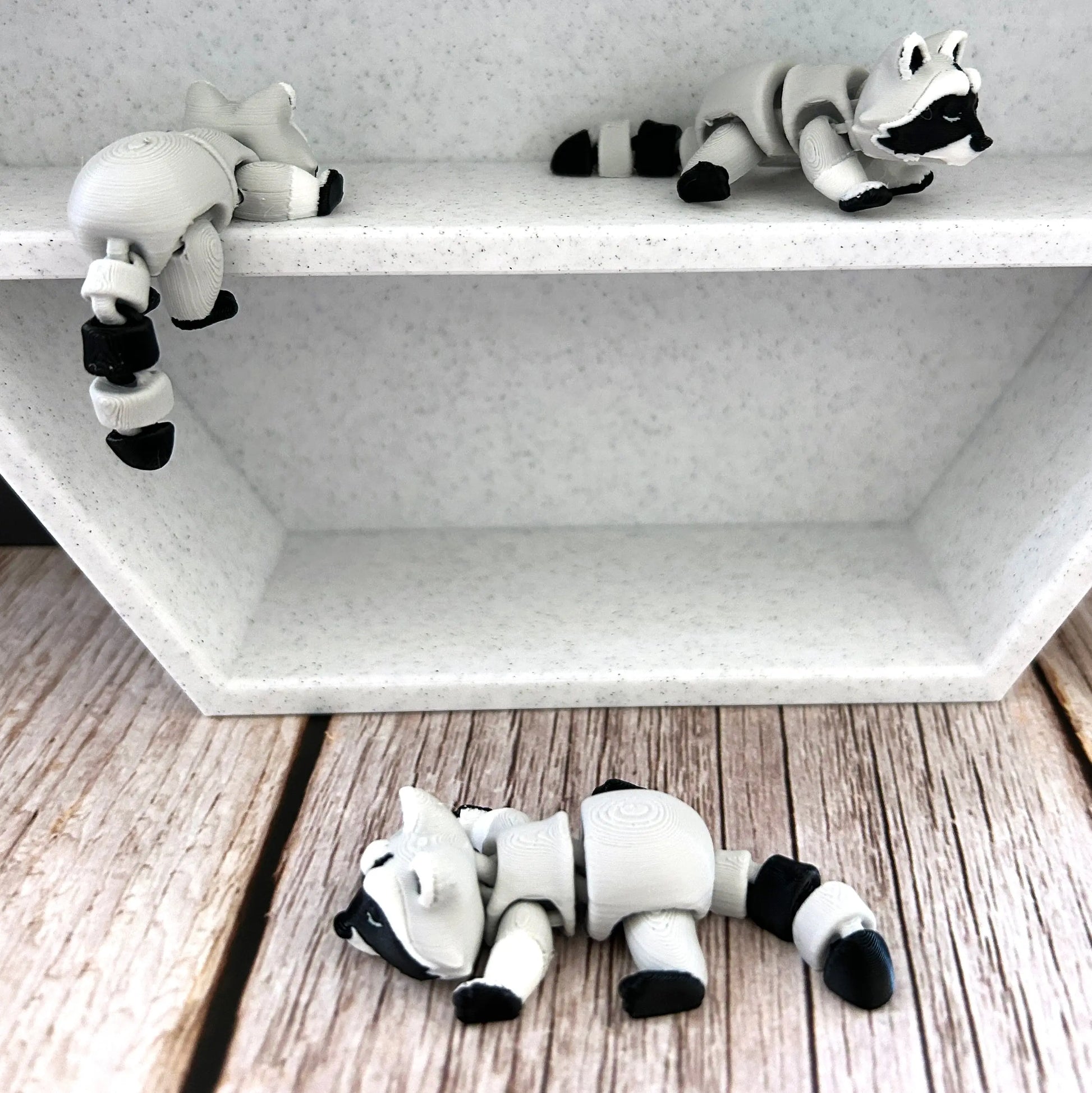 3D Raccoon Tiny Treasure – Individual Mini 3D Prints for Hexagon Shelf Display MadebyEm3D
