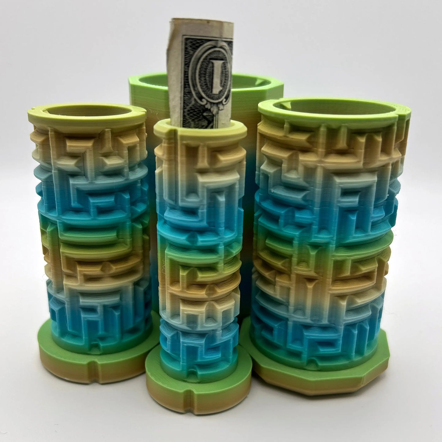 Beach Vacation 3D Printed Nested Maze Puzzle Box (Matte/Chalky Texture) Made by Em 3D