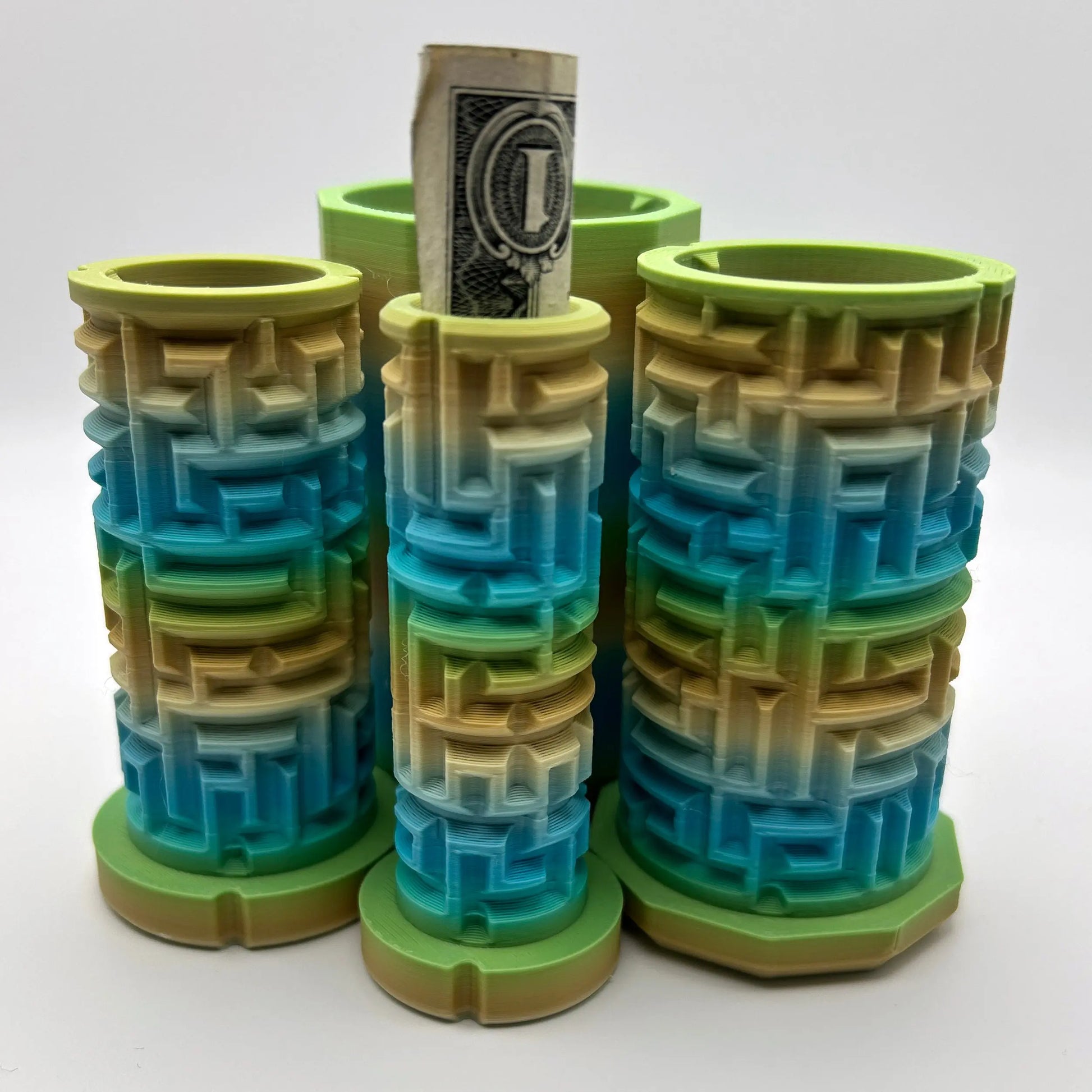 Beach Vacation 3D Printed Nested Maze Puzzle Box (Matte/Chalky Texture) Made by Em 3D
