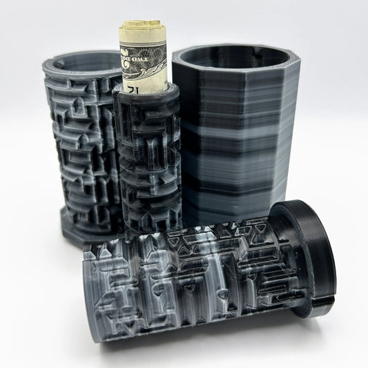 Black/White Granite 3D Printed Nested Maze Puzzle Box Made by Em