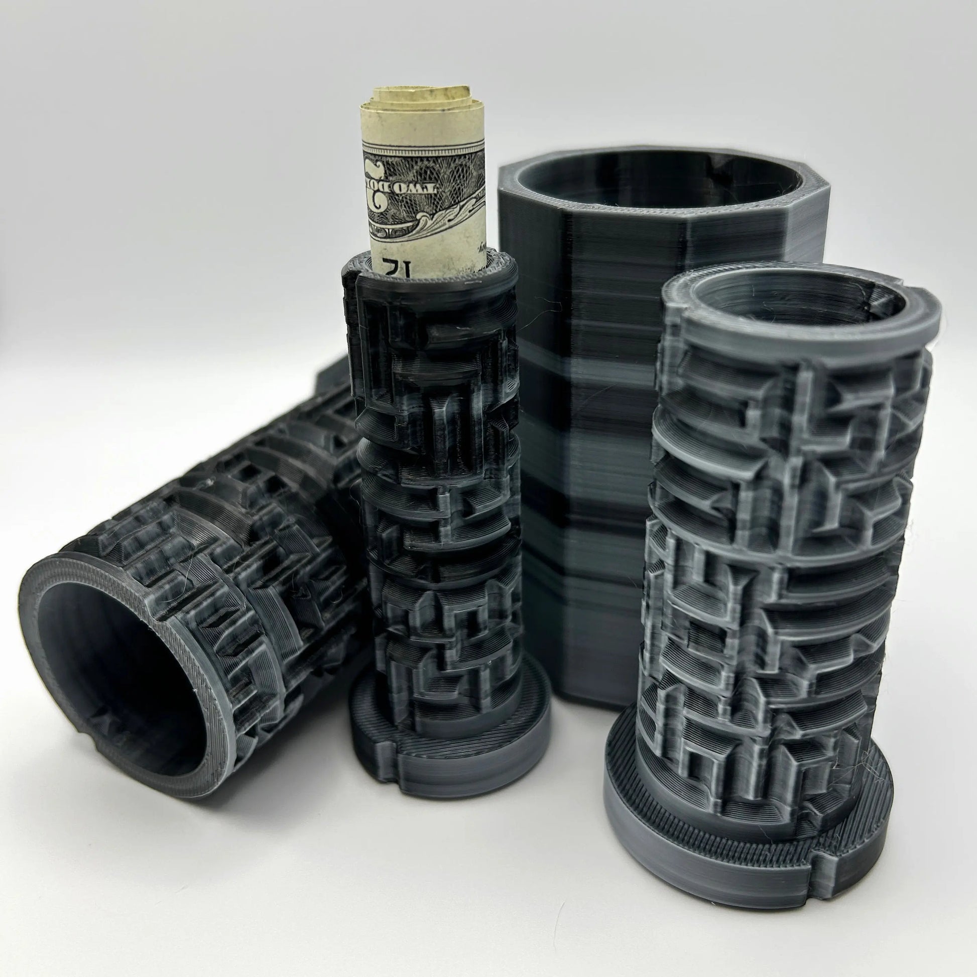 Black/White Granite 3D Printed Nested Maze Puzzle Box Made by Em
