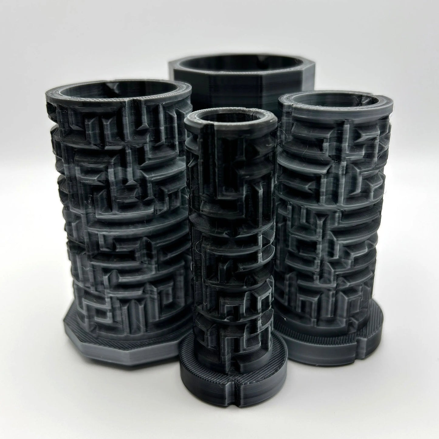 Black/White Granite 3D Printed Nested Maze Puzzle Box Made by Em