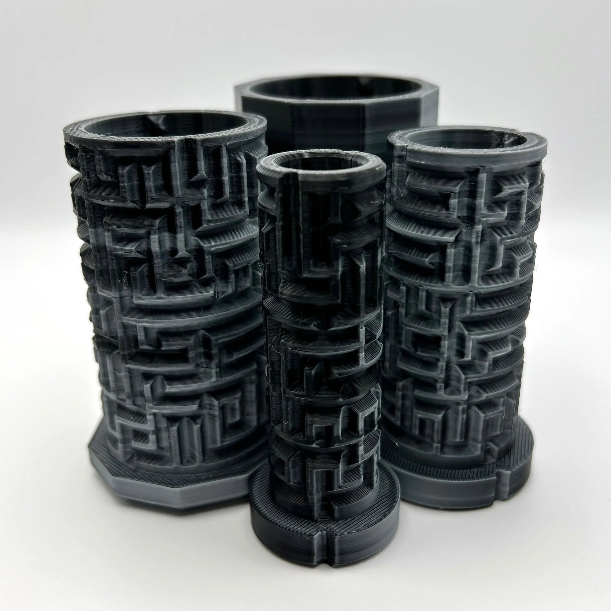 Black/White Granite 3D Printed Nested Maze Puzzle Box Made by Em