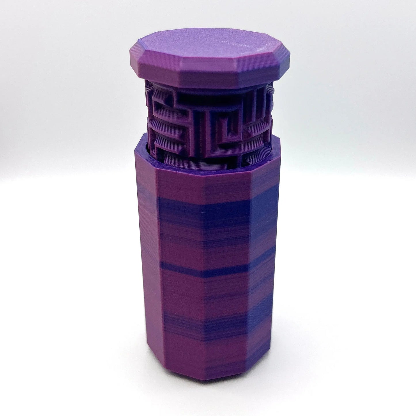 Blue/Purple Swirl 3D Printed Nested Maze Puzzle Box Made by Em