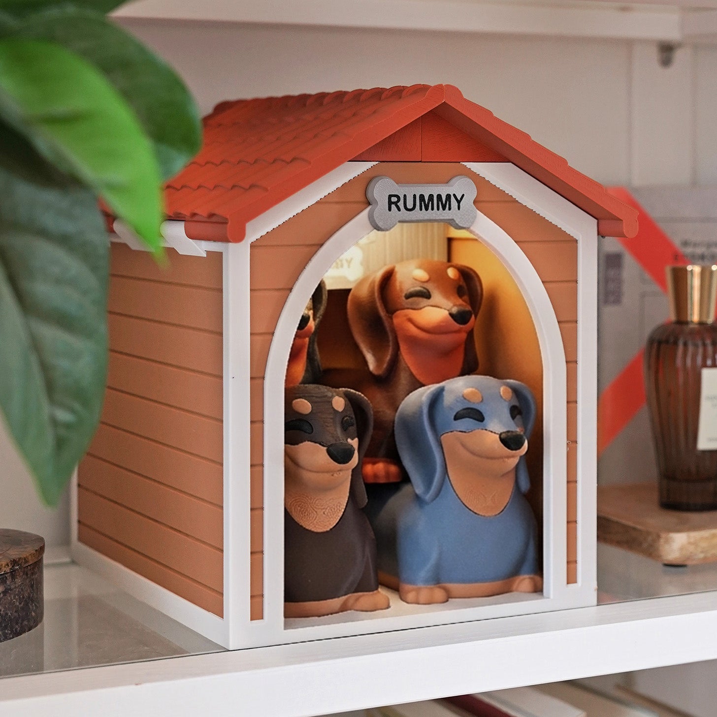 Dachshund RummyPup 3D Printed Tile Game + Dog House Storage MadebyEm3D