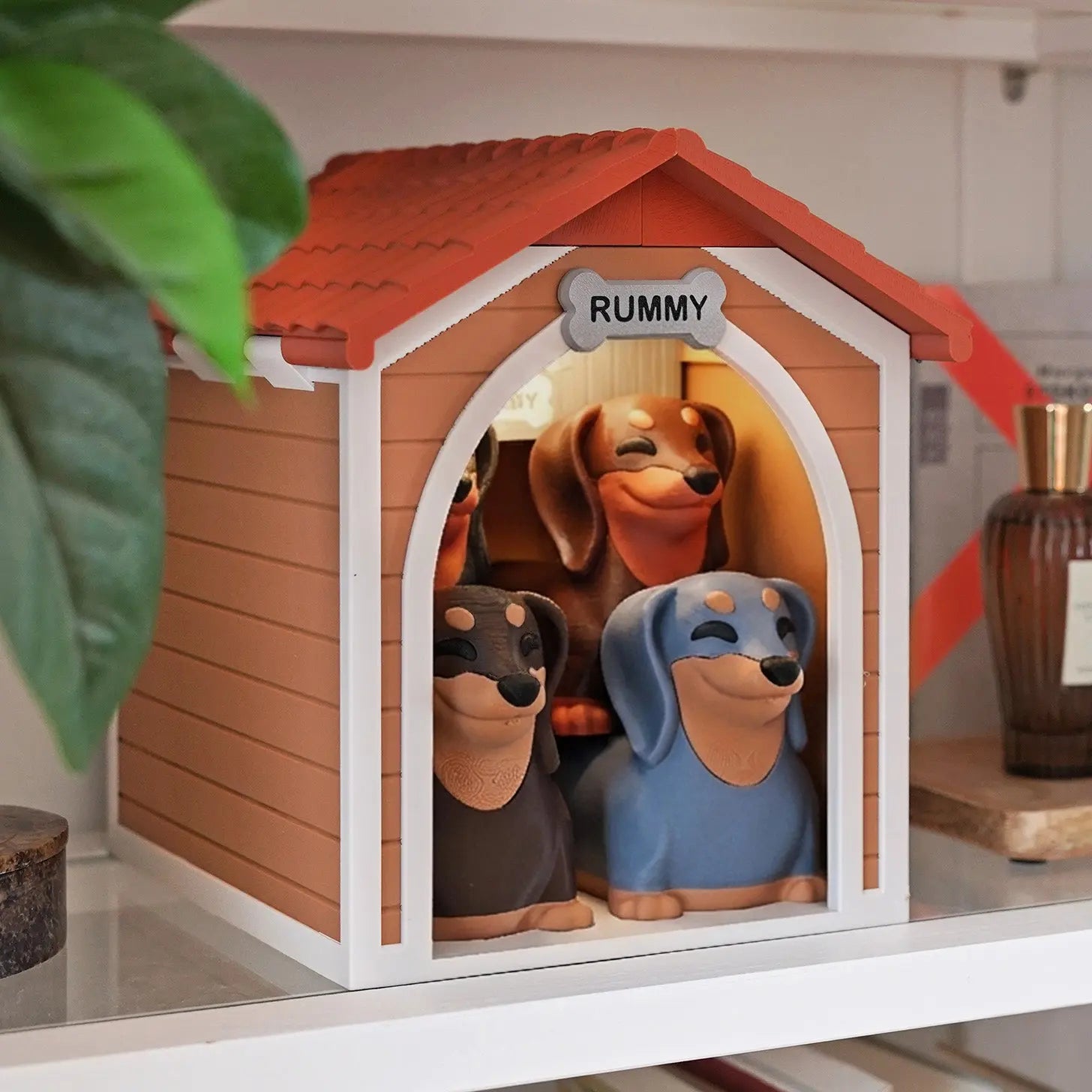 Dachshund RummyPup 3D Printed Tile Game + Dog House Storage MadebyEm3D
