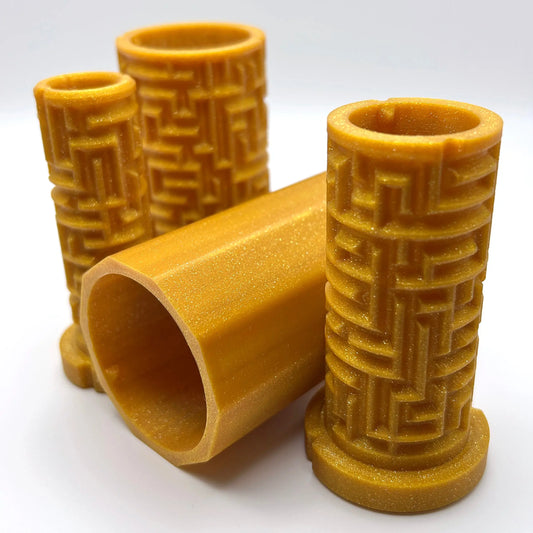 Glittery Gold 3D Printed Nested Maze Puzzle Box Made by Em