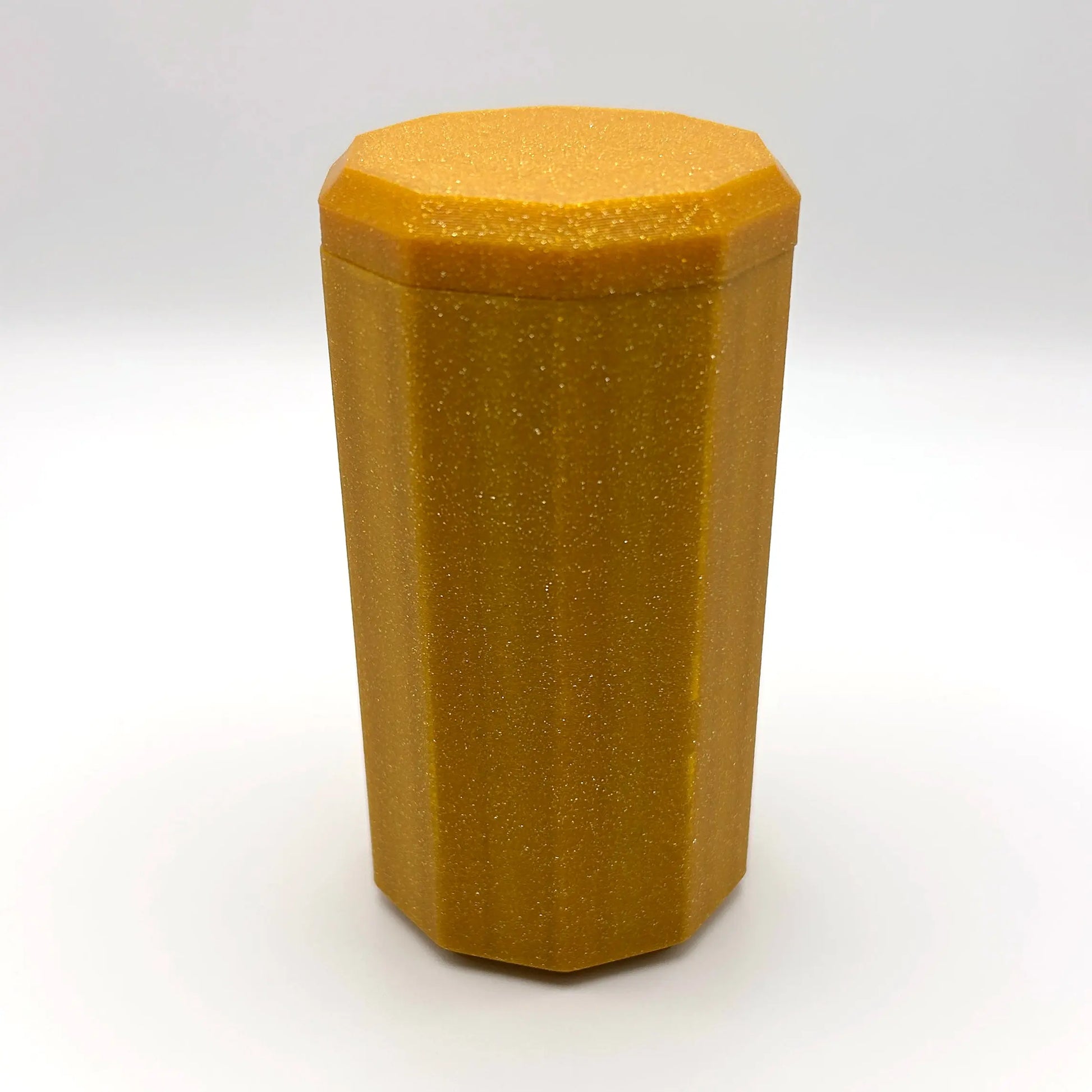Glittery Gold 3D Printed Nested Maze Puzzle Box Made by Em