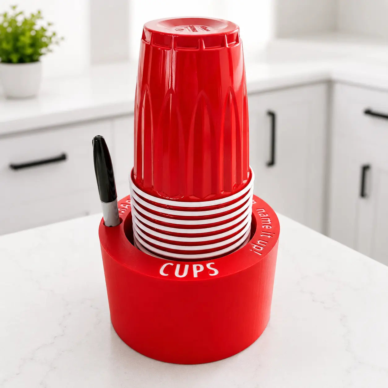 Party Cup Holder with Marker Slot | Reusable Solo Cup Organizer MadebyEm3D
