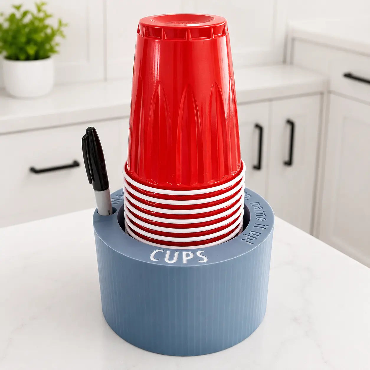 Party Cup Holder with Marker Slot | Reusable Solo Cup Organizer MadebyEm3D