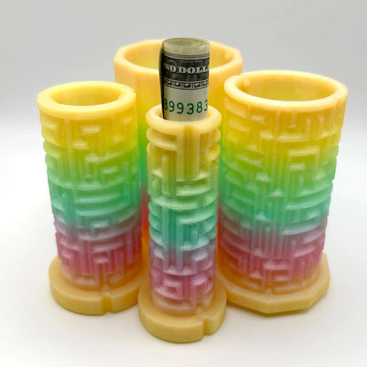 Pastel Rainbow Elixir 3D Printed Nested Maze Puzzle Box Made by Em