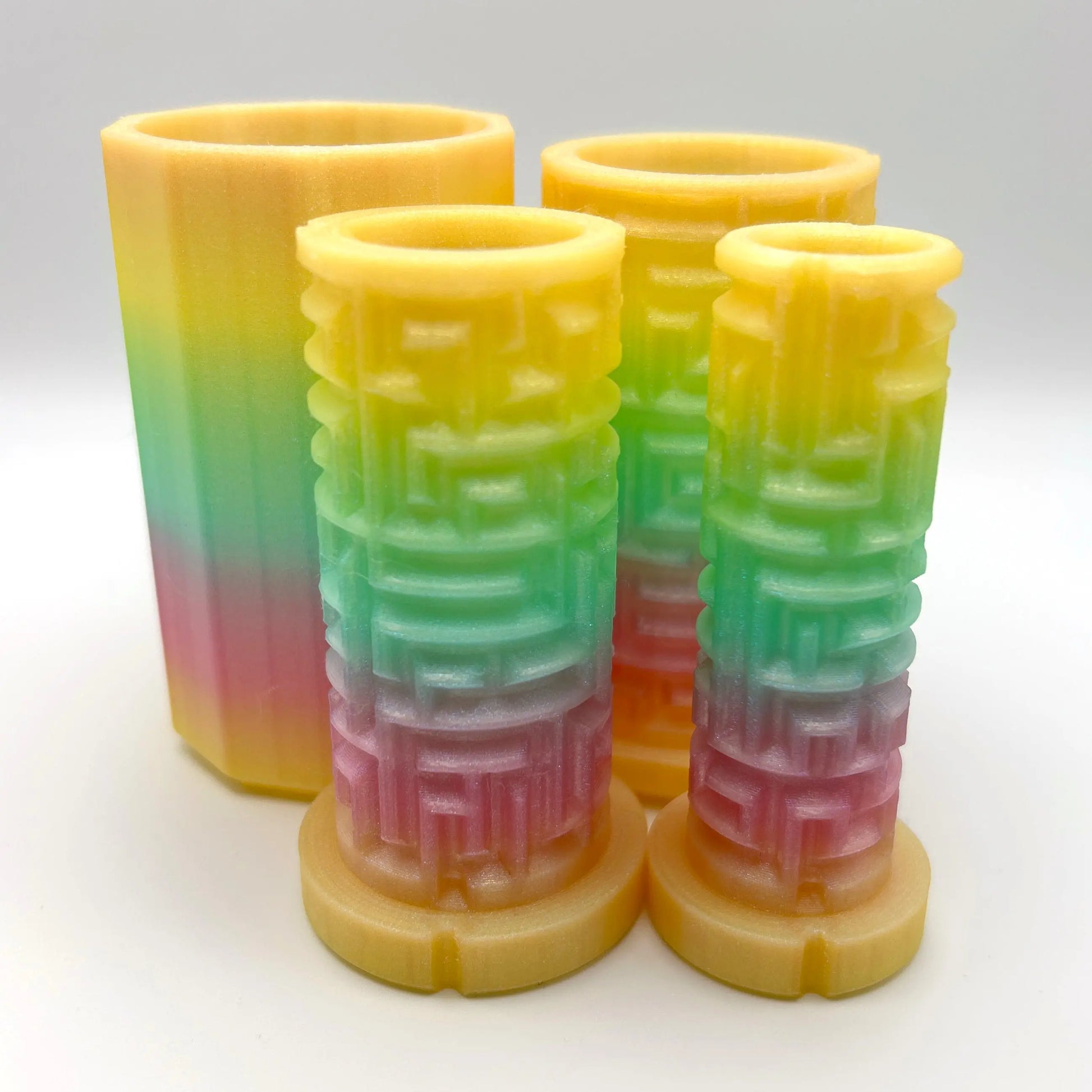Pastel Rainbow Elixir 3D Printed Nested Maze Puzzle Box Made by Em