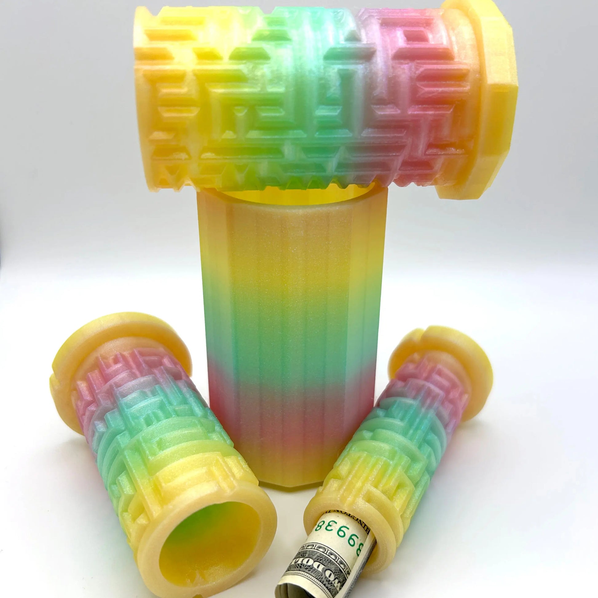 Pastel Rainbow Elixir 3D Printed Nested Maze Puzzle Box Made by Em