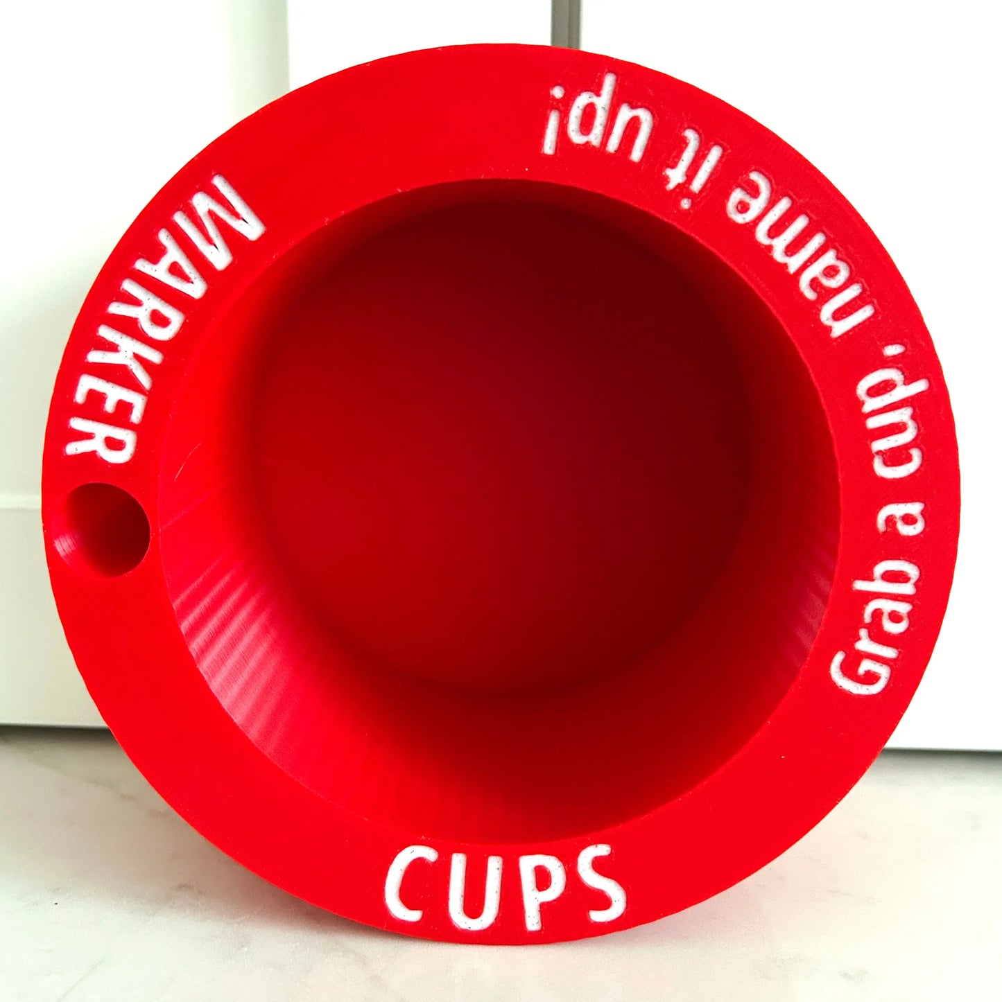 Reusable Cup Holder with Marker Slot (Write Names on Cups) - MadebyEm3D