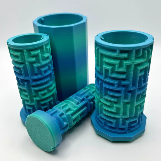 Shades of Blue 3D Printed Nested Maze Puzzle Box Made by Em 3D