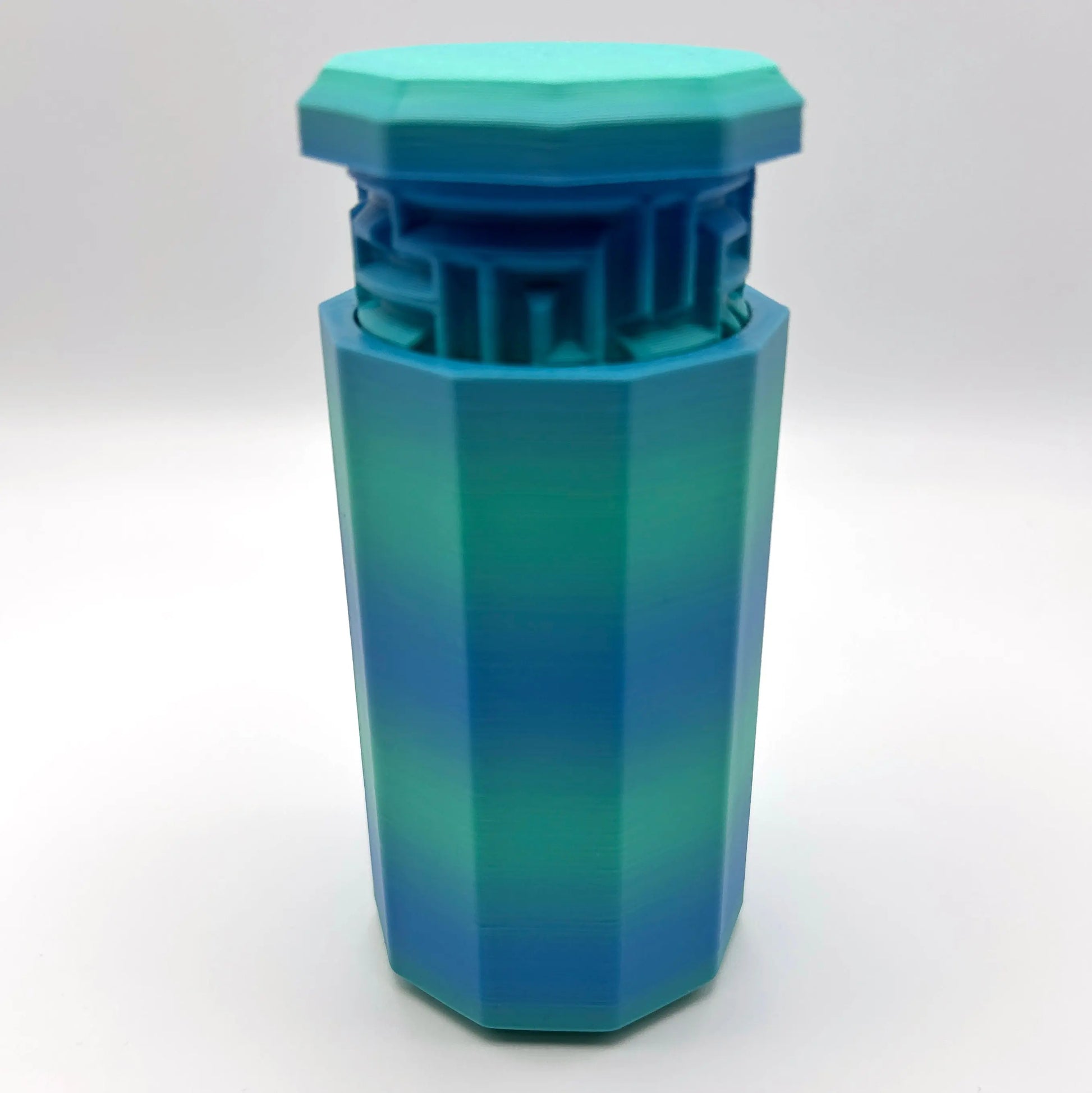 Shades of Blue 3D Printed Nested Maze Puzzle Box Made by Em 3D