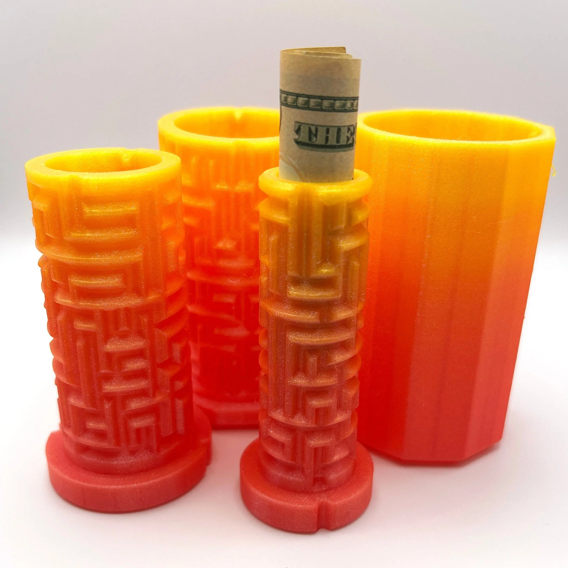 Sunrise Ombre 3D Printed Nested Maze Puzzle Box (Shades of Orange & Pink) Made by Em