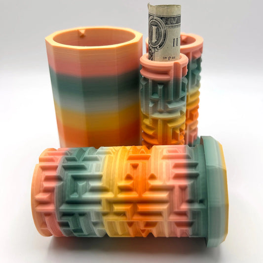 Tahitian Sunset 3D Printed Nested Maze Puzzle Box(Matte/Chalky Texture) Made by Em 3D