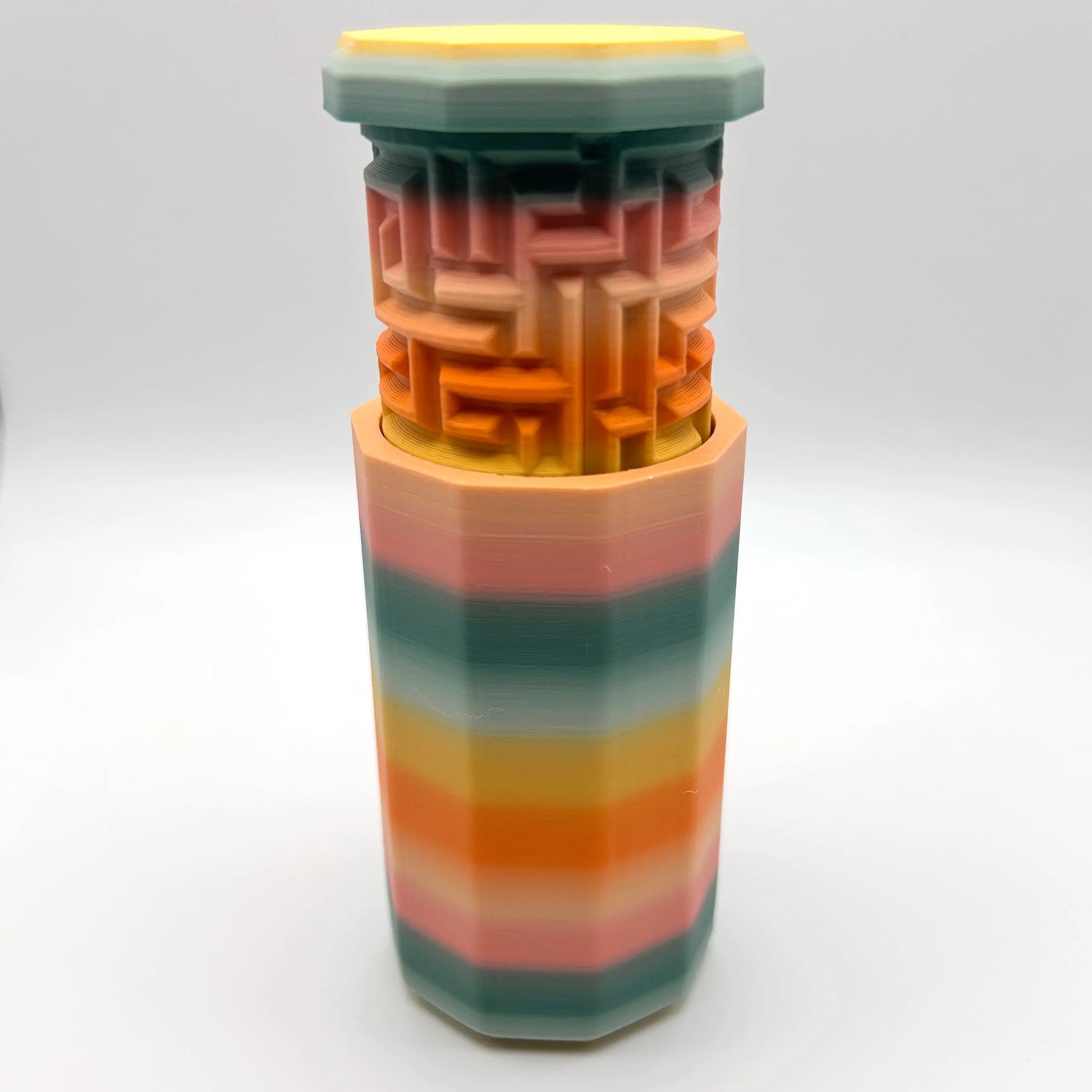 Tahitian Sunset 3D Printed Nested Maze Puzzle Box(Matte/Chalky Texture) Made by Em 3D